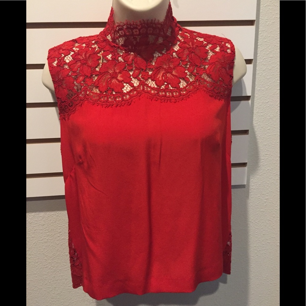 Sandro lace and silk top- Size 2 (medium)